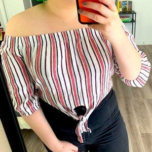 Off Shoulder Pink Crop Top Size Large